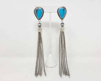 #492 • Kingman Tassel Earrings by By Emer Thompson, 41g
