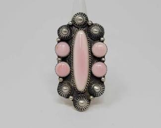 #462 • Native American Sterling Silver Pink Conch Ring, 23g
