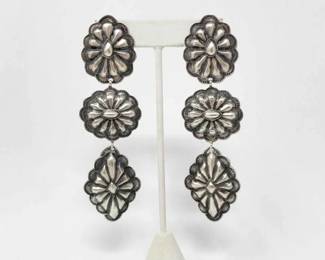 #488 • Native American Sterling Silver Conch Earings
