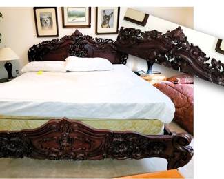 Carved Rosewood, Ornate king size bed