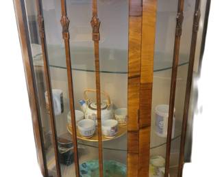 Bow Front Cabinet, antique