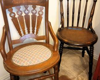 Antique wood chairs