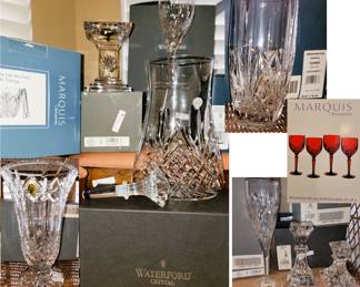 Waterford Crystal: Stemware, vases, ice bucket, candle holders