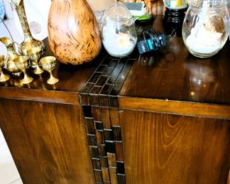 Side table (1 of 3 piece set) , exotic wood decor