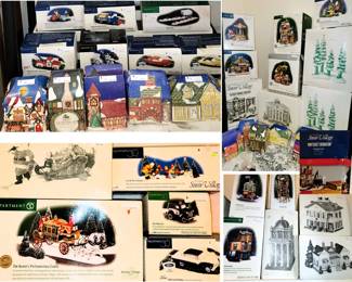 Department 56 Christmas Village buildings and accessories - most new unused