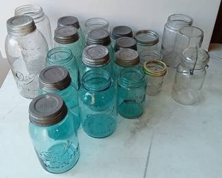 Blue canning jars