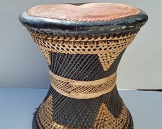 vintage African Drum Stool