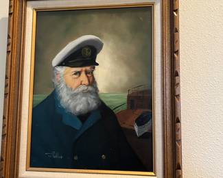 J Fuller sea captain original oil painting