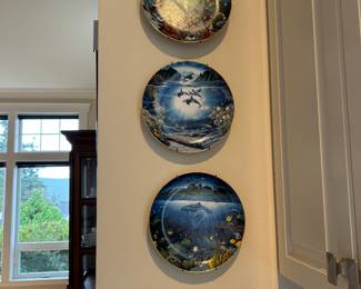 Sea life, dolphins, orcas decorative plates