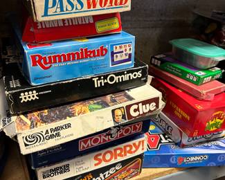 Board games - Showdown Yahtzee, Sorry, Clue, Monopoly, Rummikub, Password