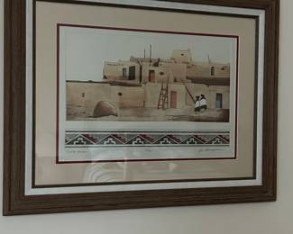 Jo Thompson limited edition etching signed and numbered ‘Pueblo Women’