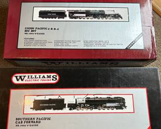 Williams Electric Trains ‘O’ Gauge 
Southern Pacific Cab Forward and Union Pacific Big Boy
From The Engine House, former hobby shop in CA
