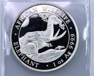 2023 1oz Silver Somalia Elephant .999