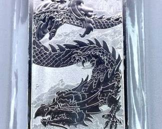 2023 1oz Silver Dragon Bar, Perth Mint .9999