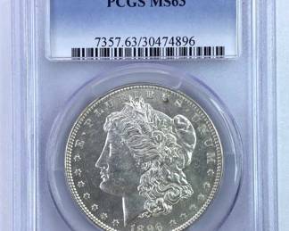 PCGS Error Slab 1896 Morgan MS63 w/ '1922' Label