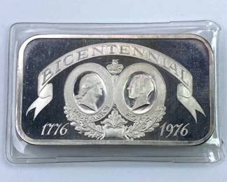1976 1oz Silver 999 Bicentennial Bar