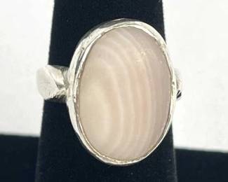 925 Silver Pink Stone Ring