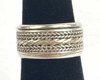 925 Silver Braided Spinning Ring