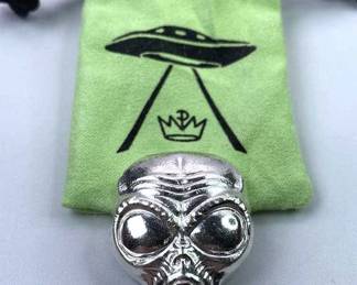 2oz Silver Alien Head Poured Bar .999 Fine