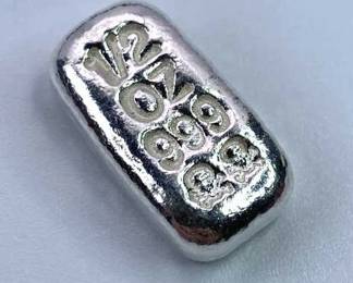 1/2oz Silver Skull & Crossbones Poured Bar .999