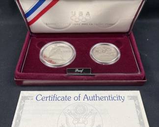 1992 Silver Proof Dollar, Olympics 2pc Set
