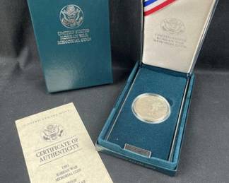 1991 Silver Proof Dollar, Korean War Memorial
