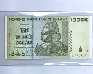 2008 Zimbabwe 10 Trillion Dollars Note CU
