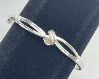 925 Silver Diamond Bangle Bracelet