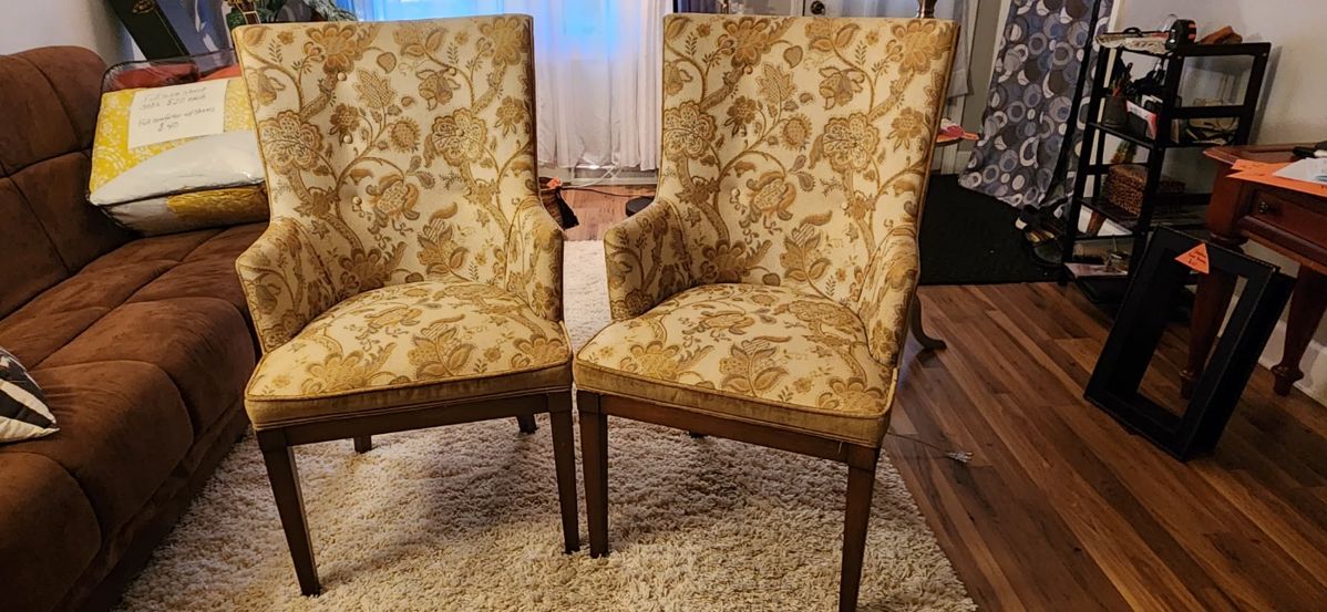A pair of elegant side chairs