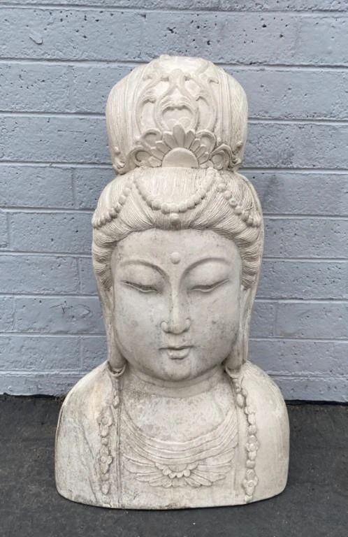 Quan Yen Bust Cast Stone Asian Art
