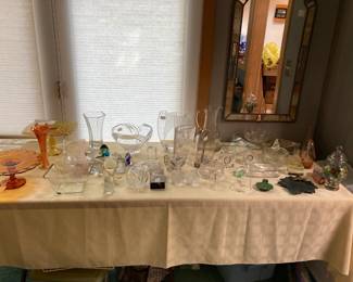 Group shot of crystal and nice glassware.