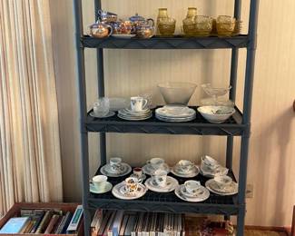 Vintage china, teacups & glass.