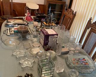 Lots of Glass. Table and Chairs also for sale.