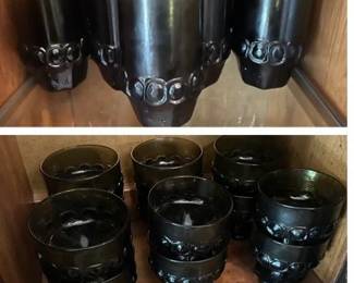 Tiffin Glass Franciscan Olive Green - Water and Sorbet Glasses
