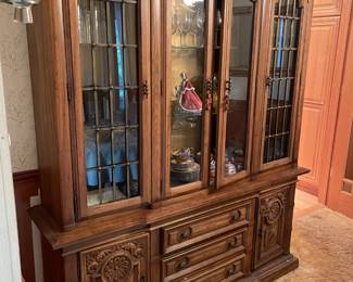 Vintage dining room hutch. Solid wood.