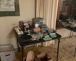 Candle holders, candles, baskets - including Longaberger baskets.