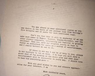 The “Singing Lady” sent a letter along with the booklets shown. 