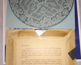 General Foods Swans Down Cake Flour offered these paper doilies. A great display item for a vintage-inspired kitchen or for crafting. 