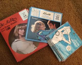 Dress shields in original packages. 