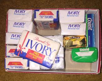 The old paper packaging on these bars of soaps makes them keepers.