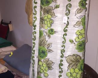 Barkcloth-like draperies put off a vintage vibe. 