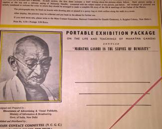 Photos of Mahatma Ghandi are suitable for hanging or other displays, the box says. 