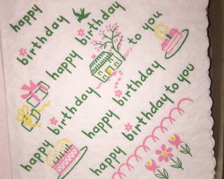 One can imagine the pink birthday cake that was served with these cute napkins. 
