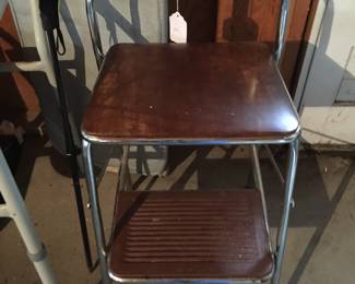 A classic Cosco stool and stepstool is handy. 