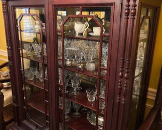 This gorgeous antique china cabinet was bought in England in the mid 1900's and shipped to the U.S.  Companion pieces to follow