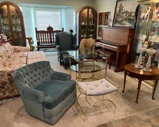 This picture offers a closer view of the living room contents.