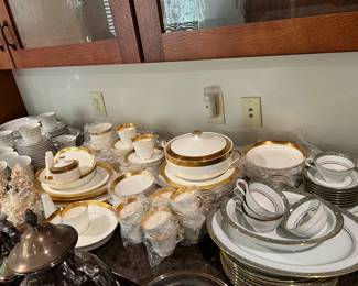 Here is a close-up view of some of the dishware available in the sale.