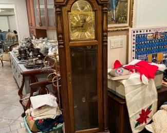 This is a different view of the grandfather clock.