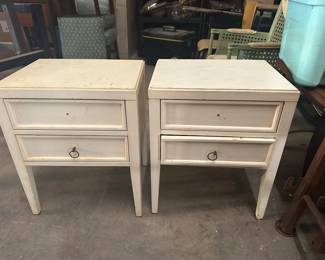 Set of 2 nitestands. Need a bit more hardware. Does have wear & tear on one side 