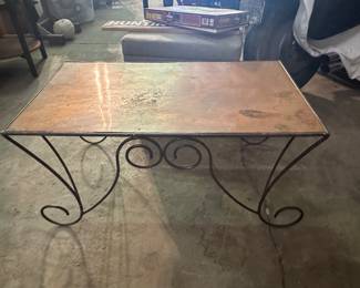 Copper style top coffee table 